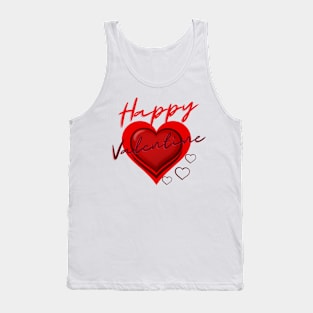 Happy valentine -Red heart Tank Top